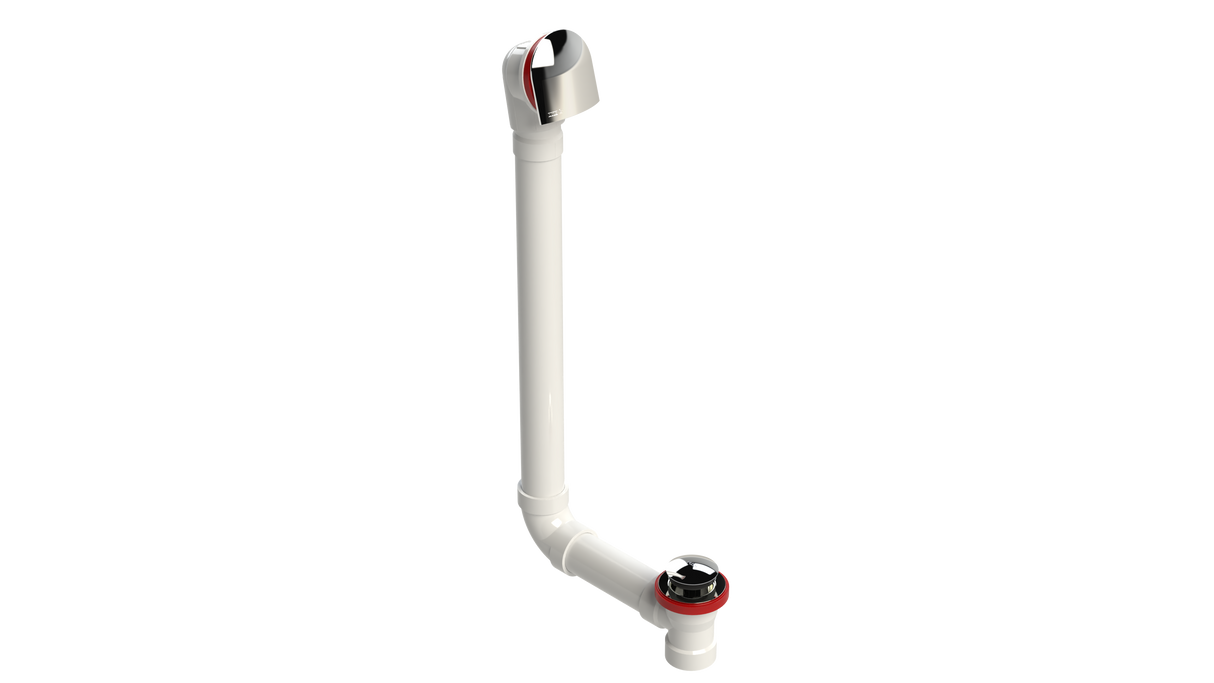PVC DIRECT DRAIN WASTE & OVERFLOW TIP TOE EXTENDED (54DTIP-20CP)