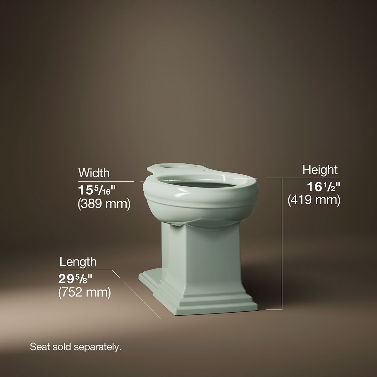 Memoirs® Elongated bowl with concealed trapway