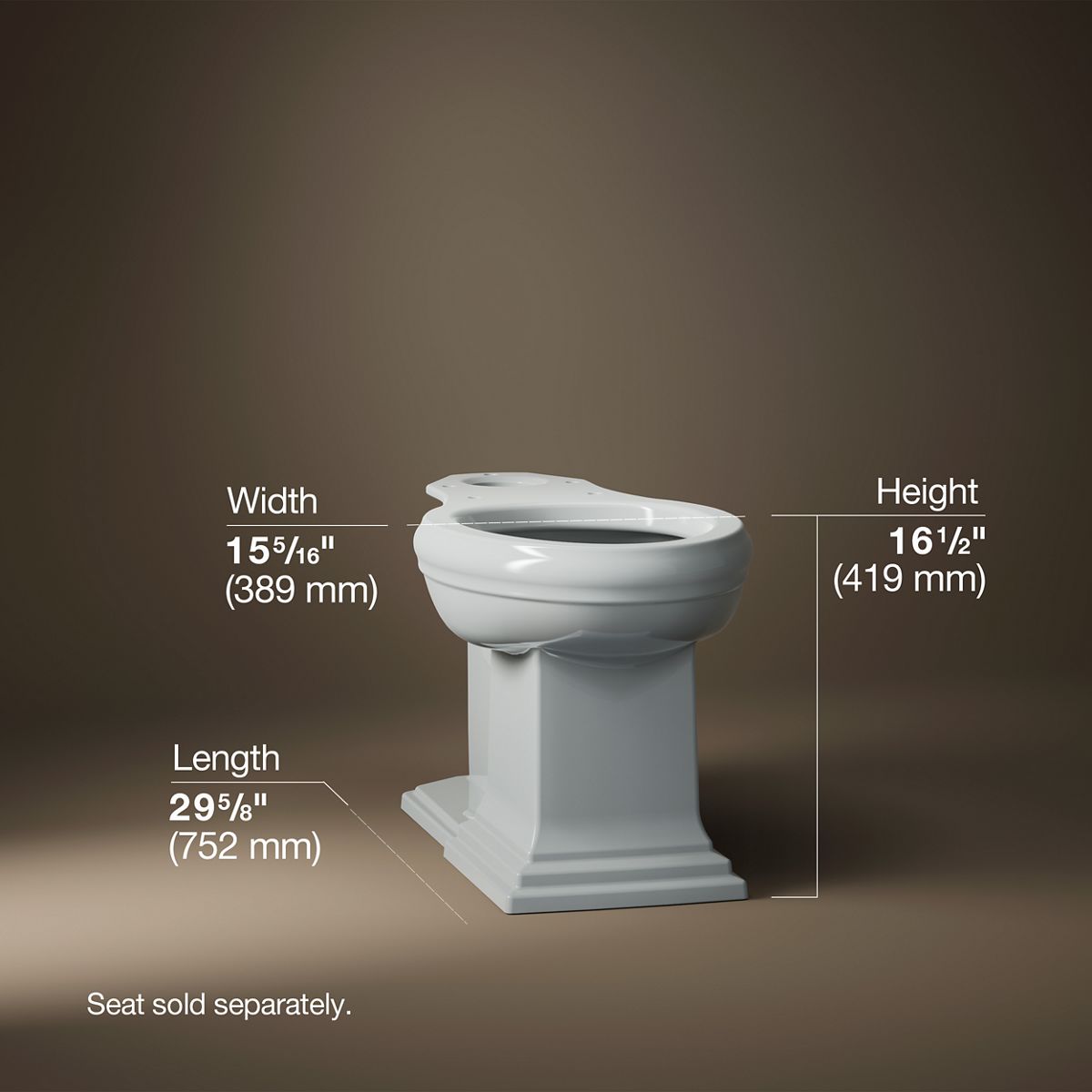 Memoirs® Elongated bowl with concealed trapway