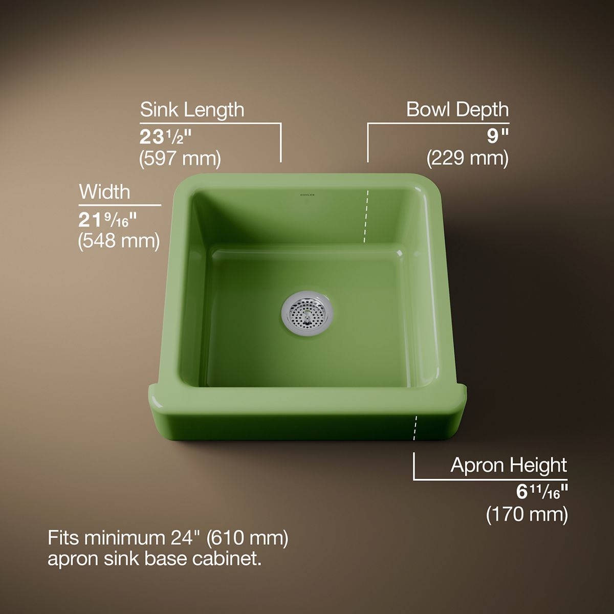 Whitehaven® 23-1/2" undermount single-bowl farmhouse kitchen sink