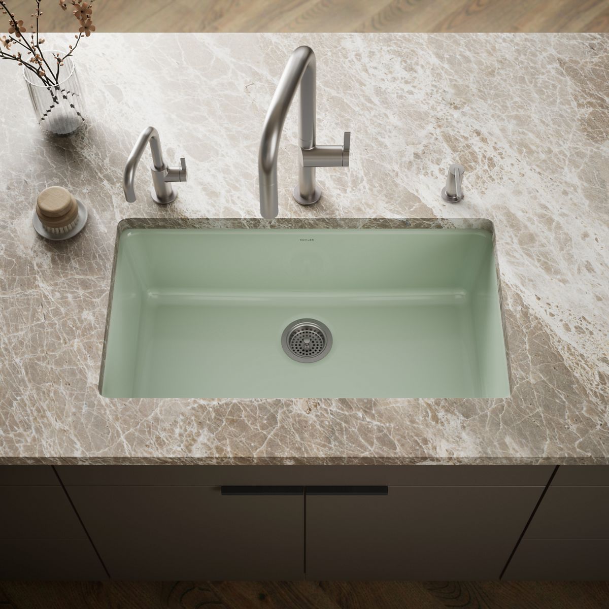 Iron/Tones® 33" top-/undermount single-bowl kitchen sink