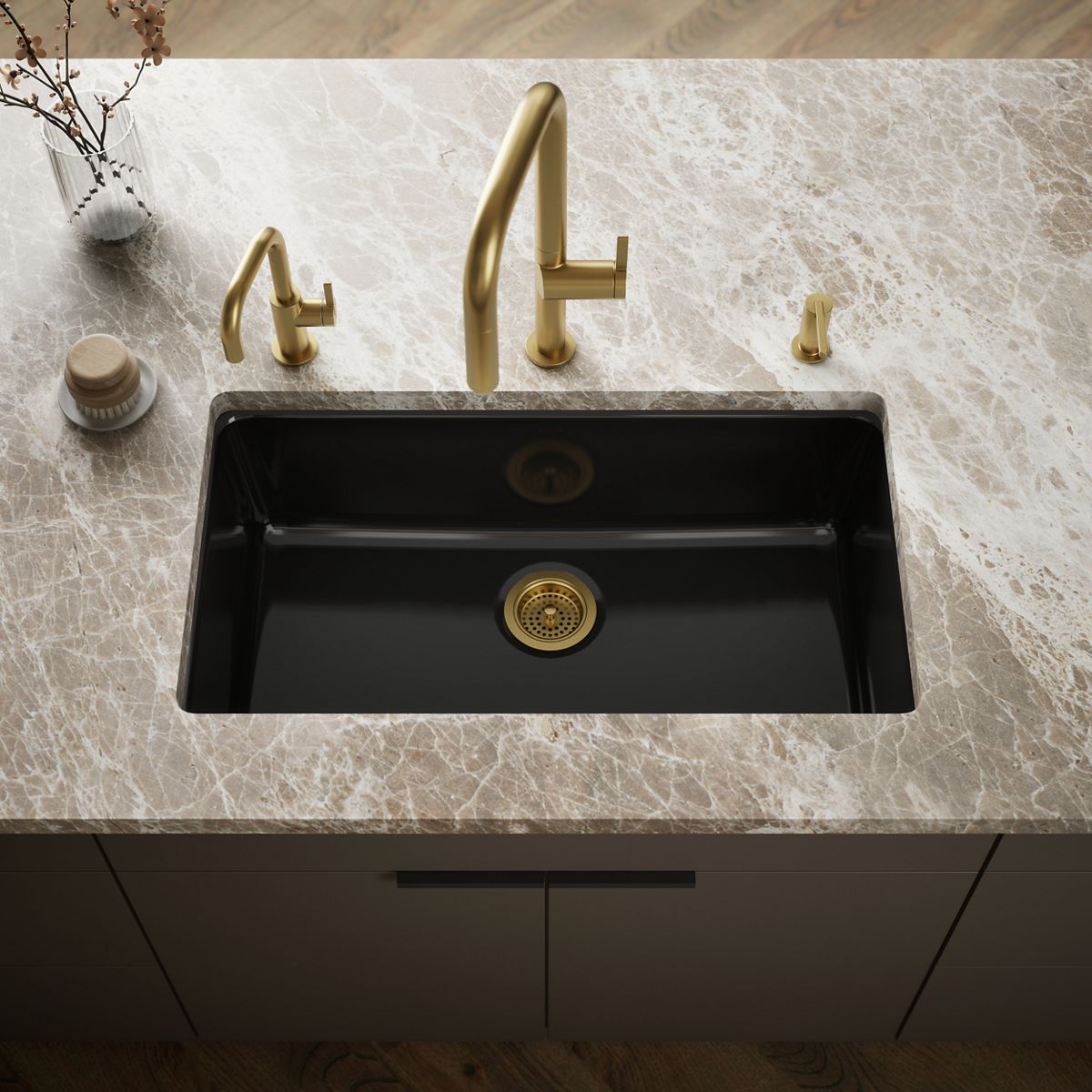 Iron/Tones® 33" top-/undermount single-bowl kitchen sink