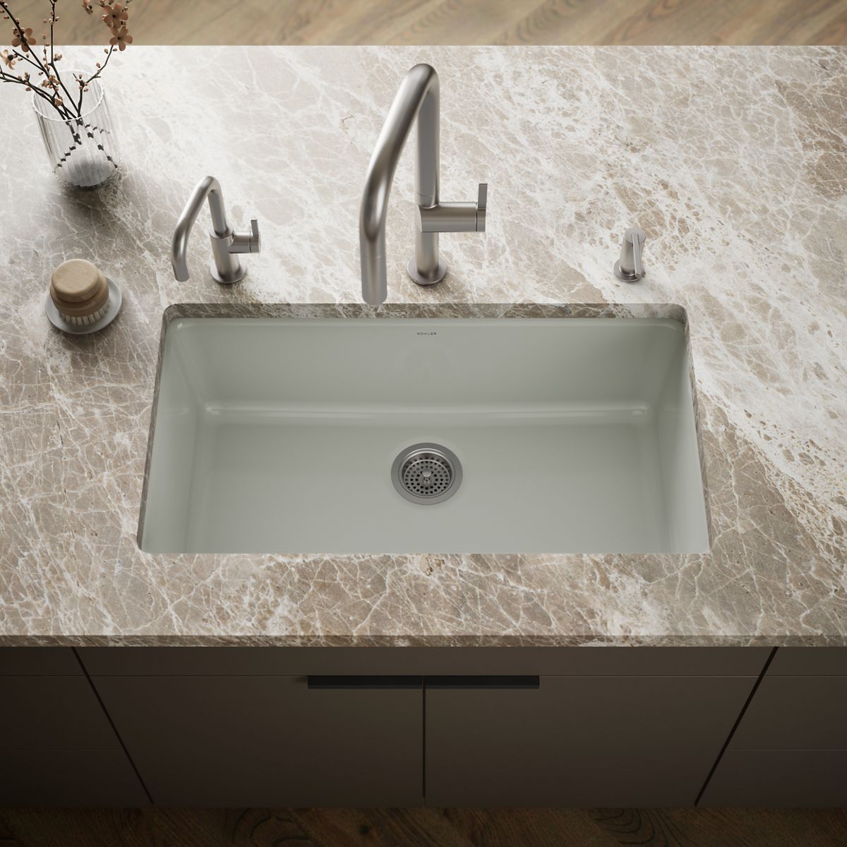 Iron/Tones® 33" top-/undermount single-bowl kitchen sink
