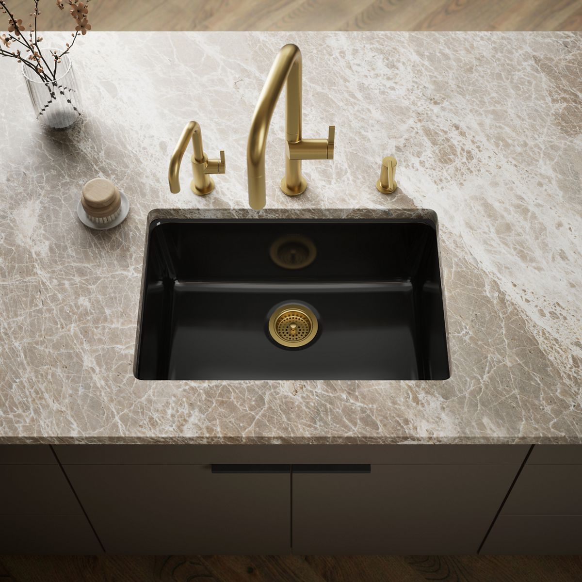 Iron/Tones® 27" top-/undermount single-bowl kitchen sink
