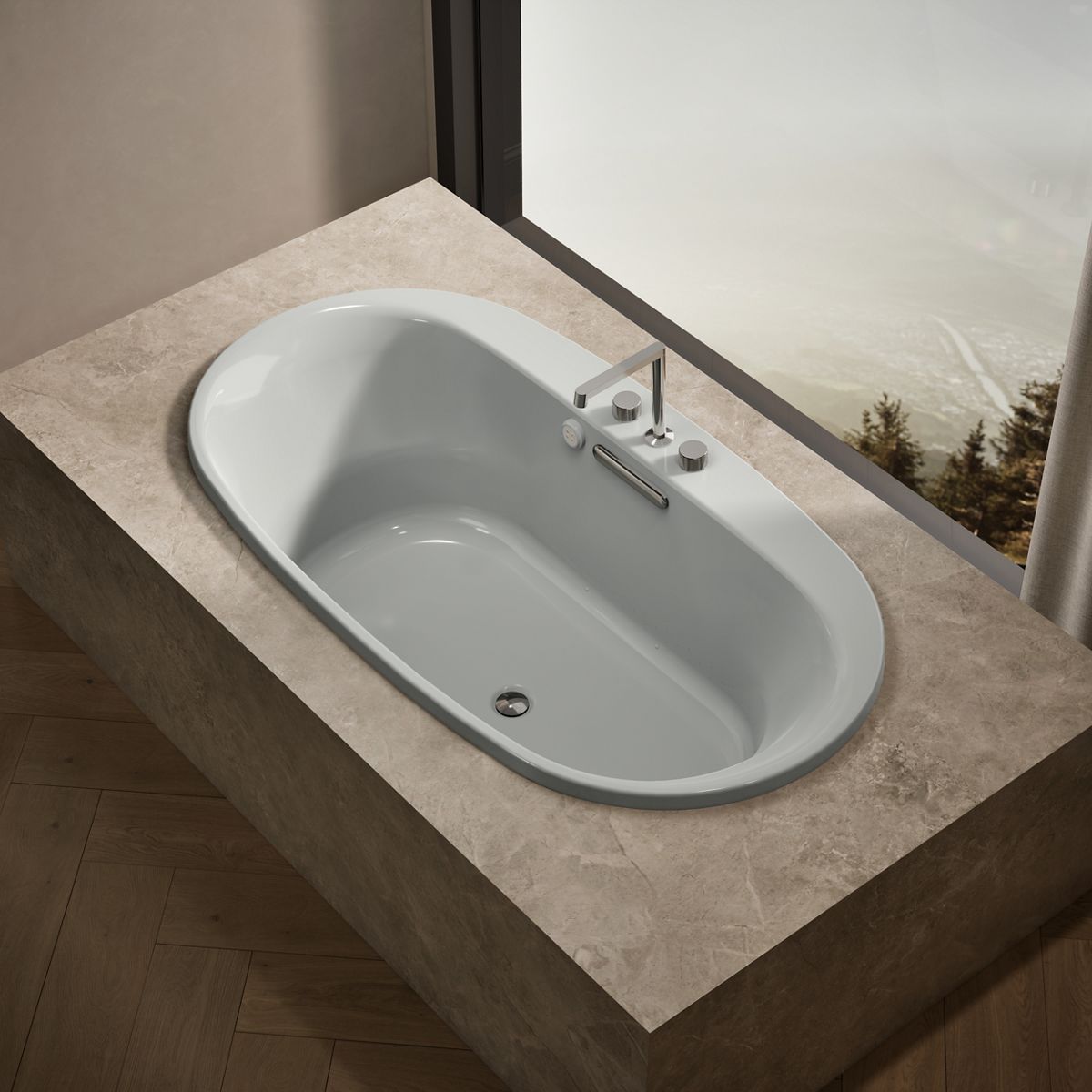 Underscore® 66" x 36" drop-in Heated BubbleMassage™ air bath with Bask® heated surface