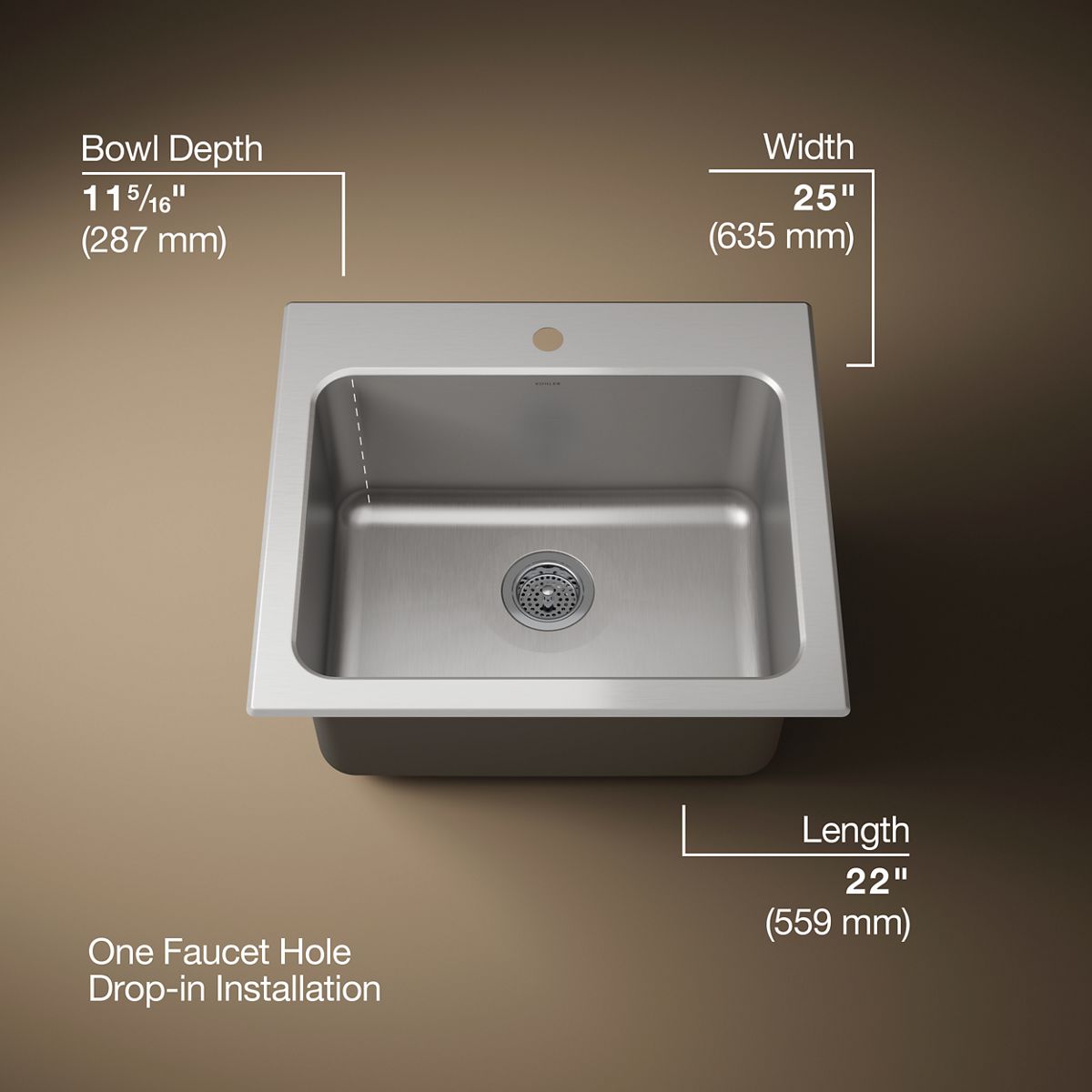 Ballad™ 25" top-mount single-bowl utility sink