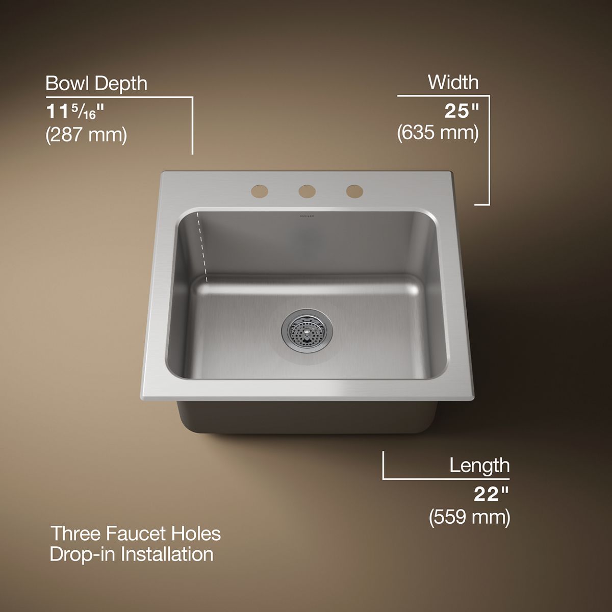Ballad™ 25" top-mount single-bowl utility sink