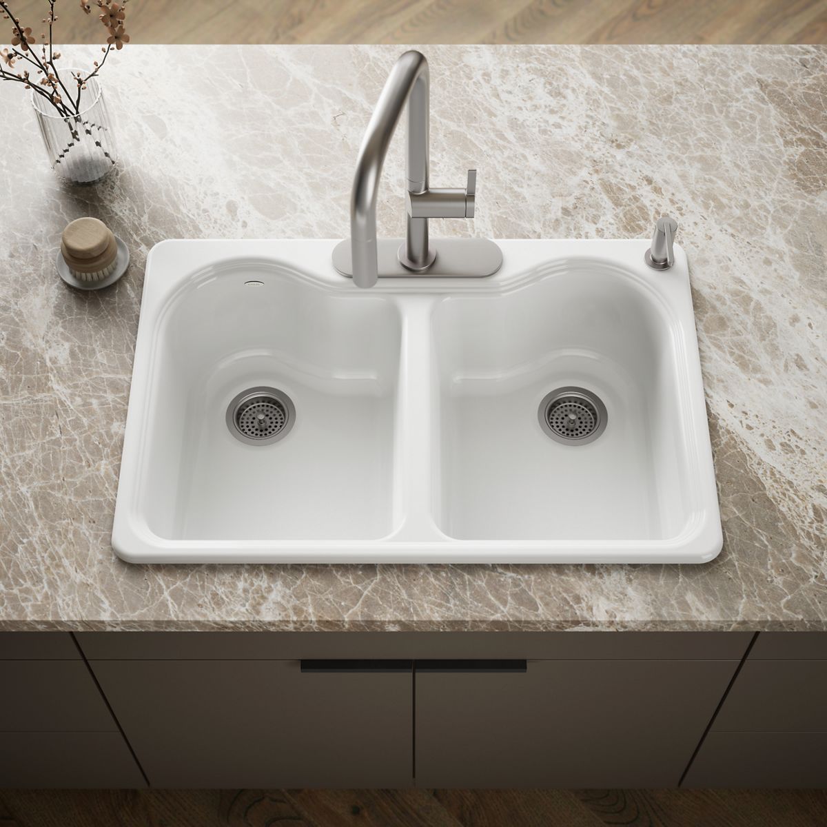 Hartland® 33" top-mount double-bowl kitchen sink