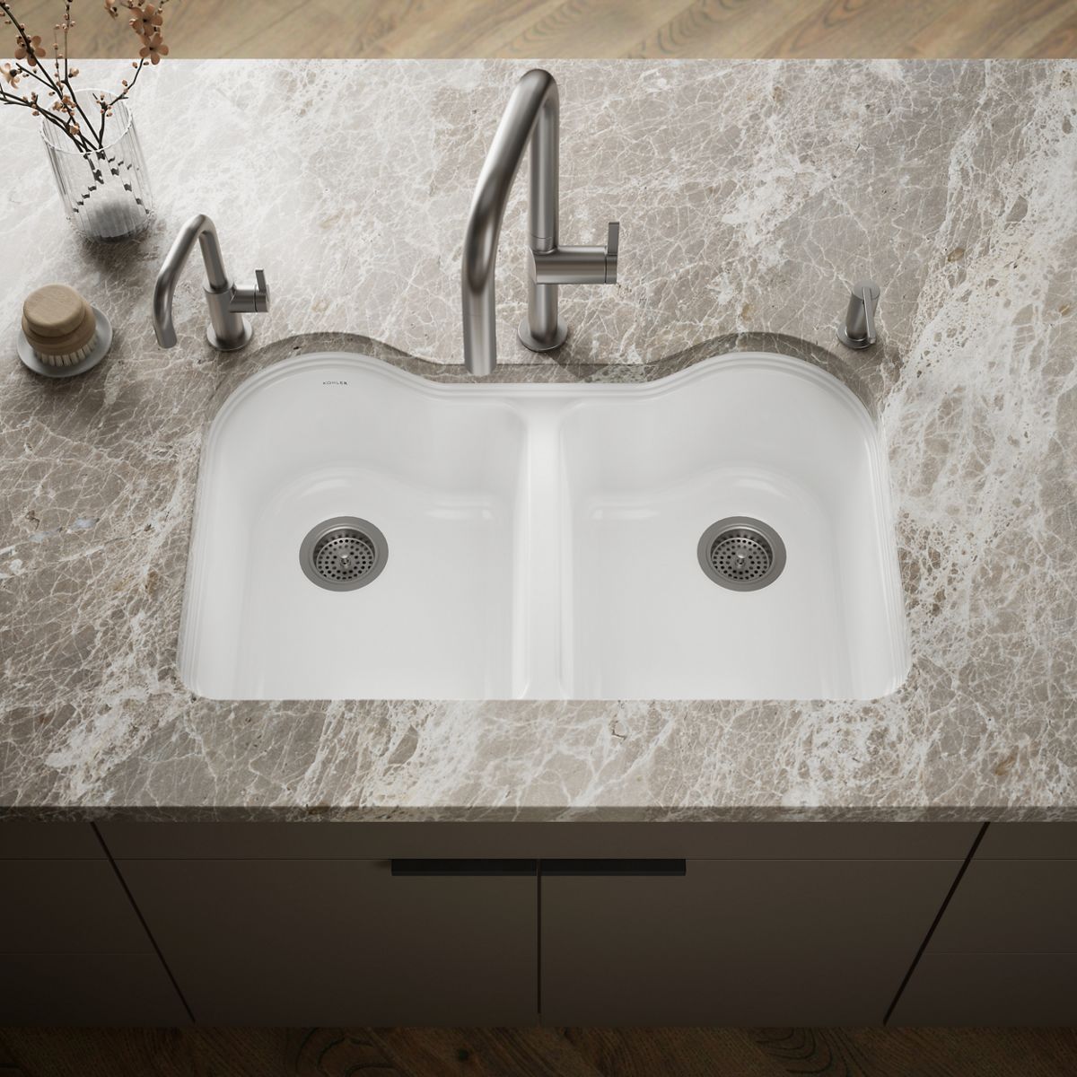 Hartland® 33" undermount double-bowl kitchen sink