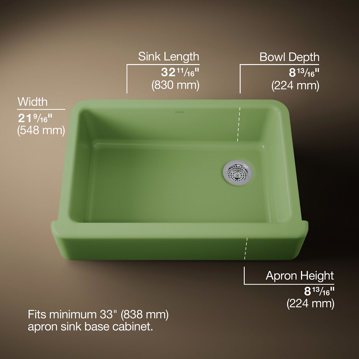 Whitehaven® 32-3/4" undermount single-bowl farmhouse kitchen sink