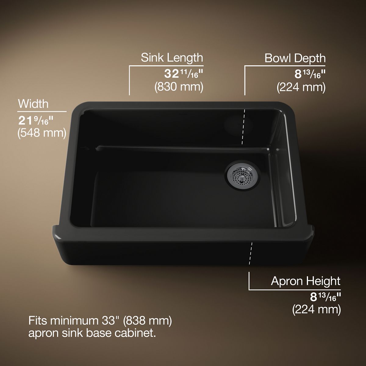 Whitehaven® 32-3/4" undermount single-bowl farmhouse kitchen sink
