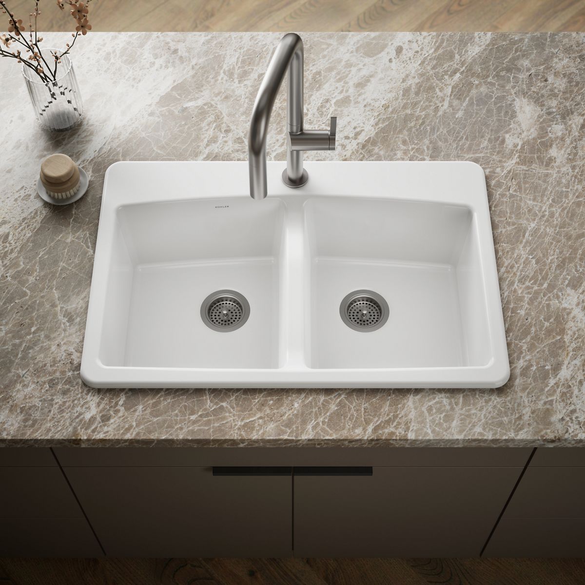 Brookfield™ 33" top-mount double-bowl kitchen sink