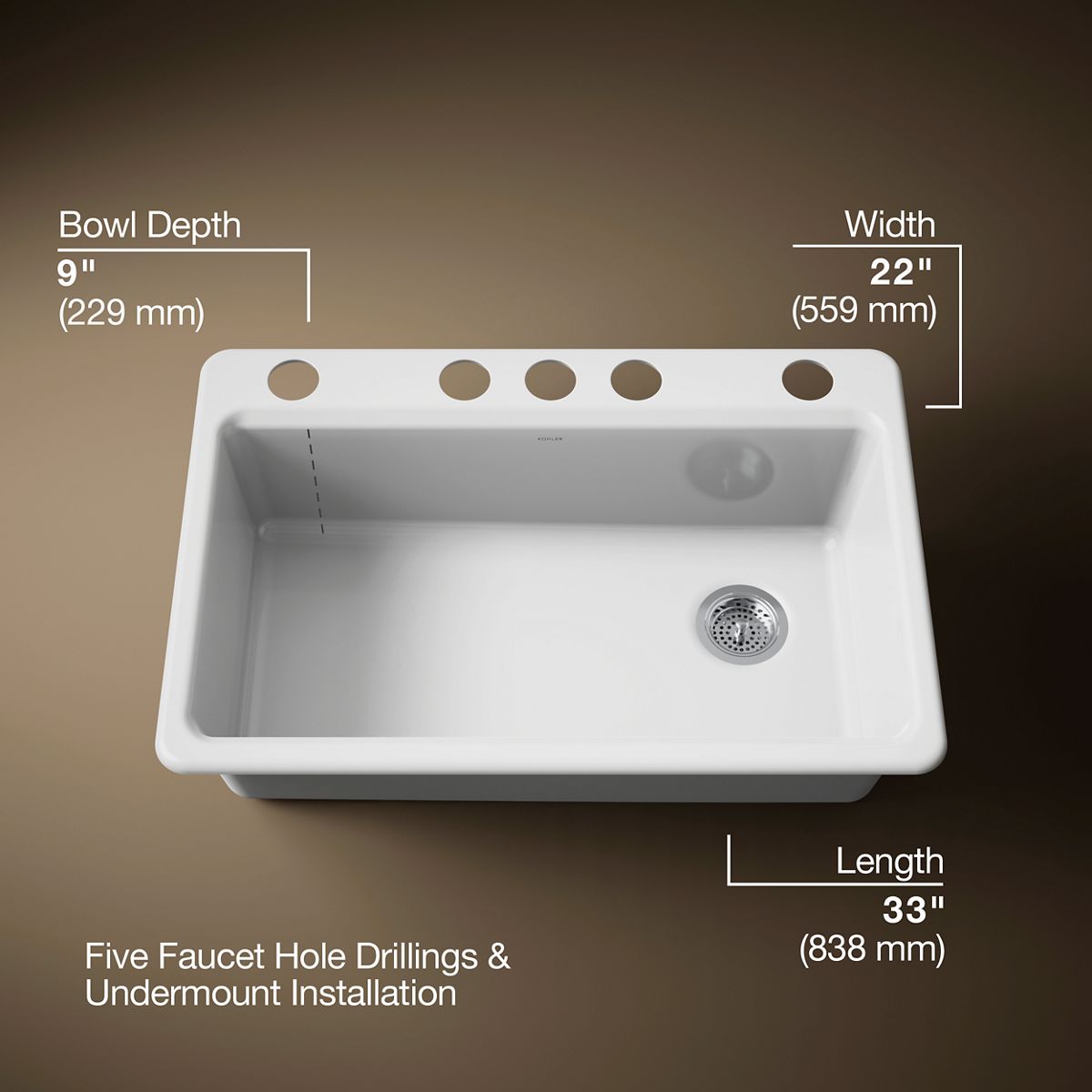 Riverby® 33" undermount single-bowl kitchen sink