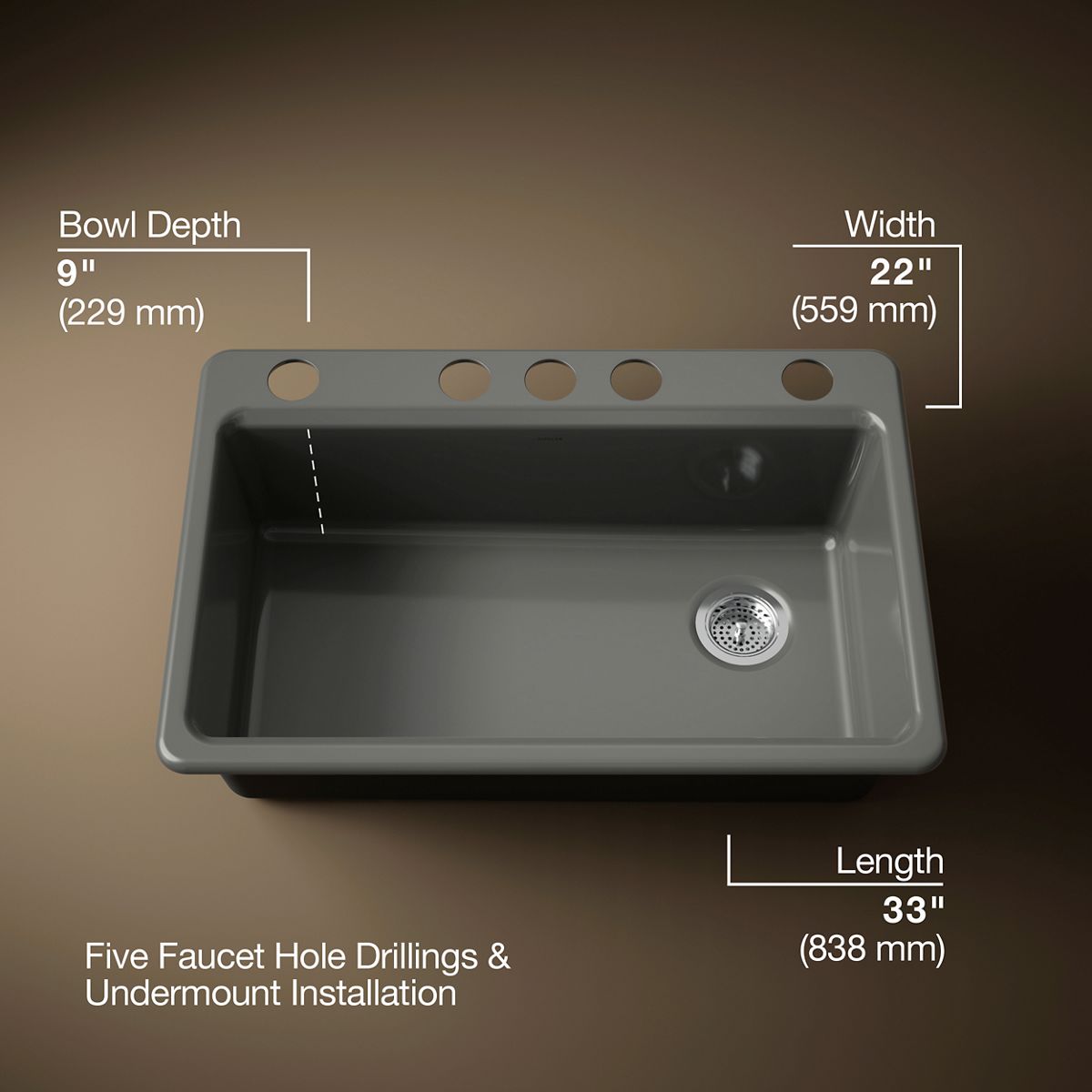 Riverby® 33" undermount single-bowl kitchen sink