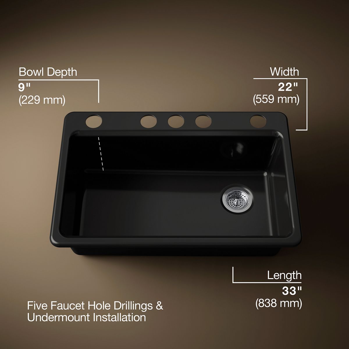 Riverby® 33" undermount single-bowl kitchen sink