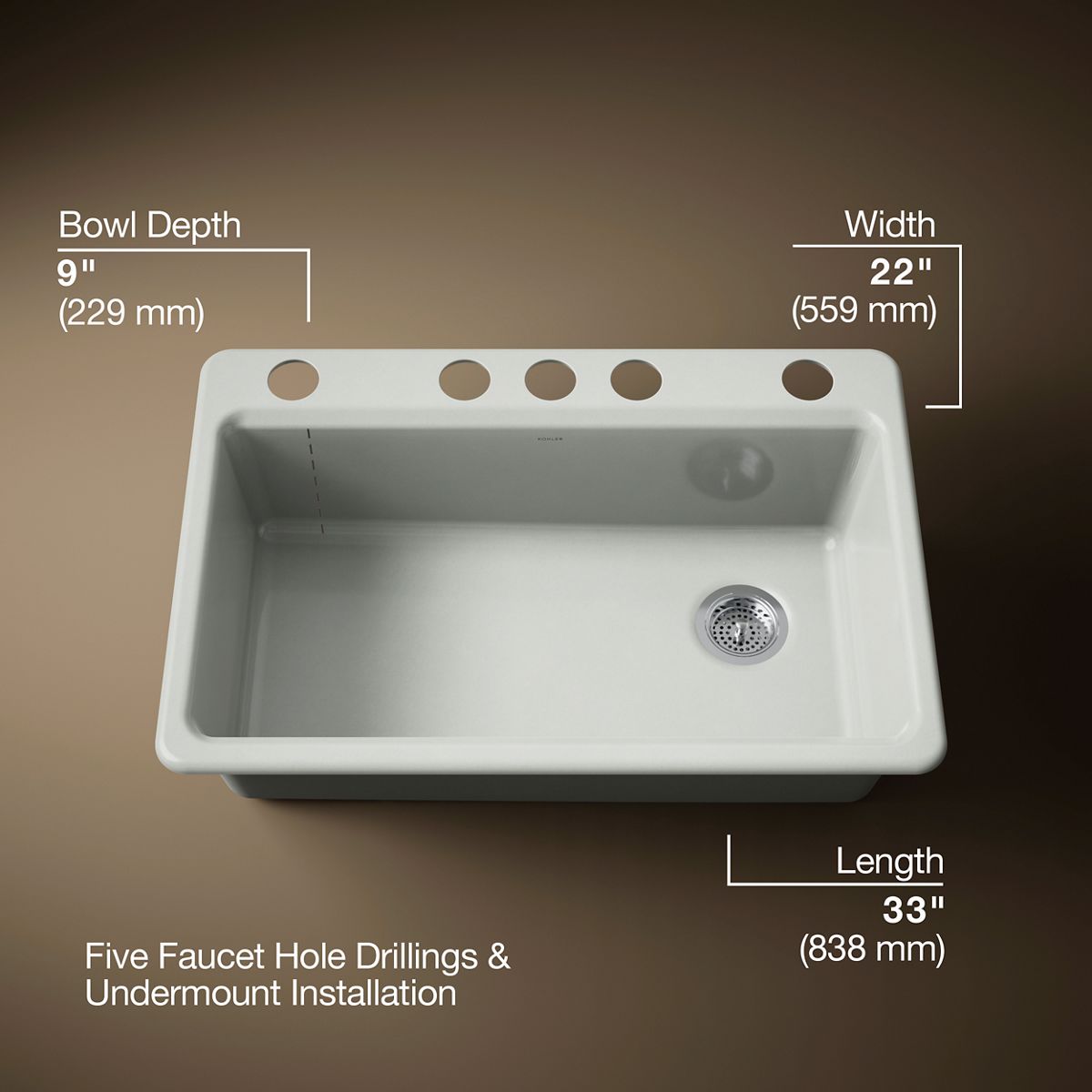Riverby® 33" undermount single-bowl kitchen sink