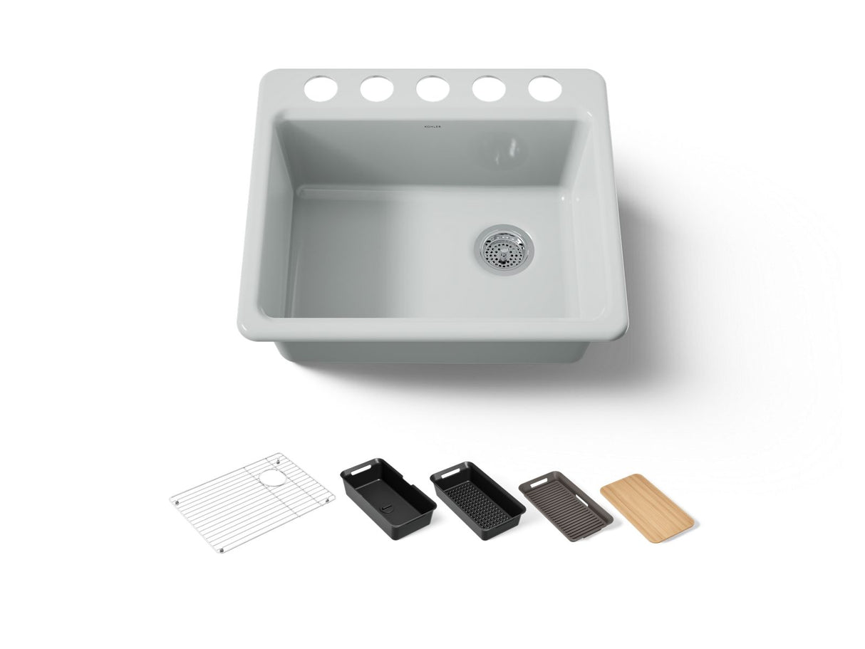 Riverby® 25" undermount single-bowl workstation kitchen sink