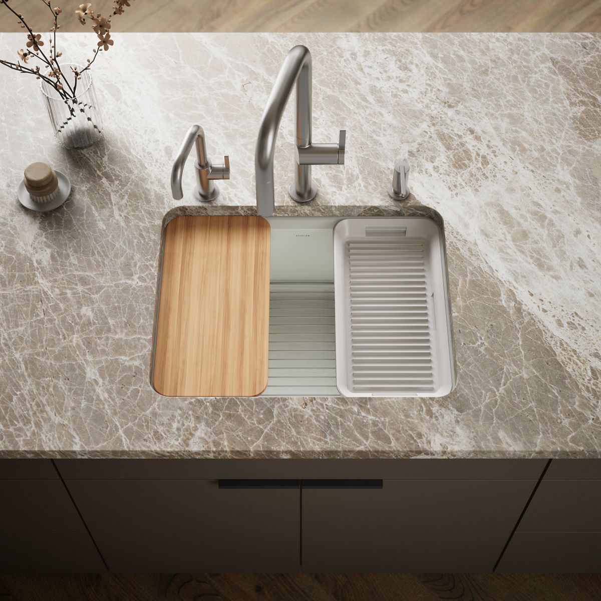 Riverby® 25" undermount single-bowl workstation kitchen sink