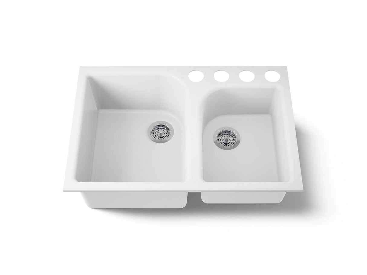 Executive Chef™ 33" undermount double-bowl kitchen sink