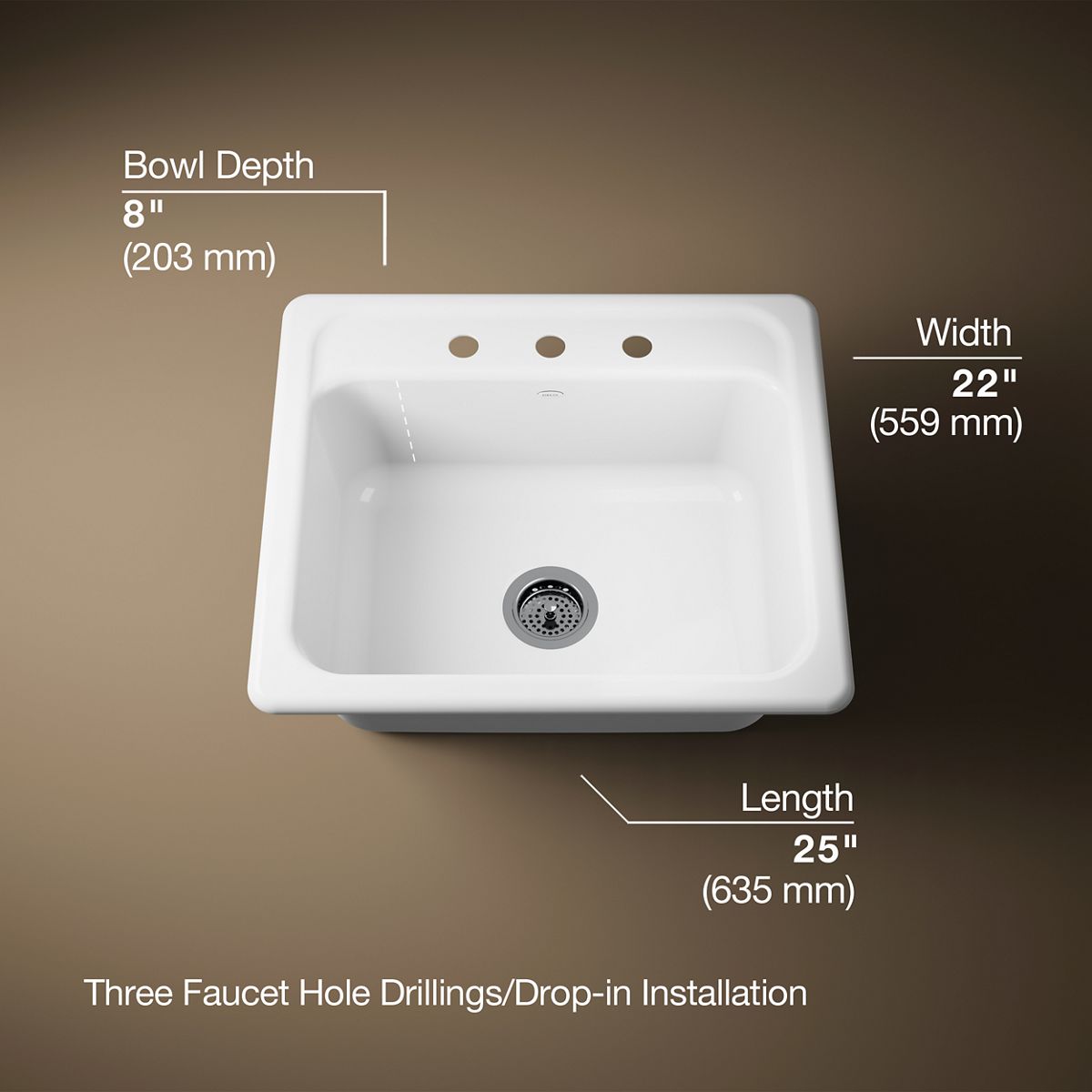 Mayfield™ 25" top-mount single-bowl kitchen sink