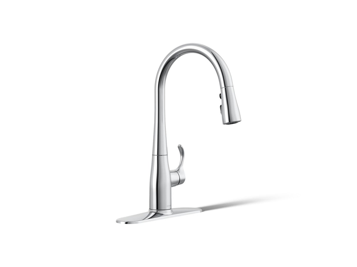 Simplice® Compact pull-down kitchen sink faucet with three-function sprayhead