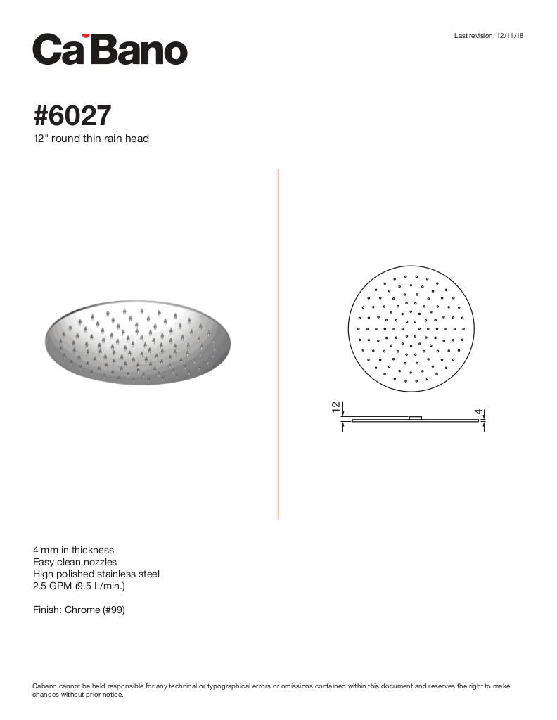 Cabano 12" Round Rain Shower Head - image 2
