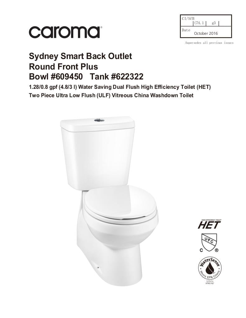 Caroma Sydney Smart Back Outlet Toilet - image 2