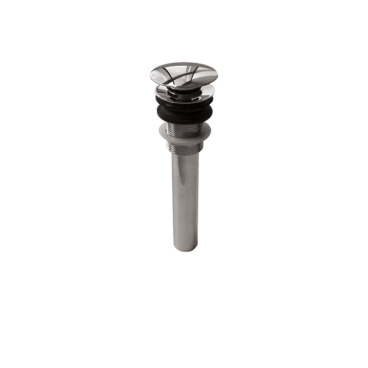 Aquabrass Round Press Pop-Up Sink Drain, Chrome & Nickel - image 1