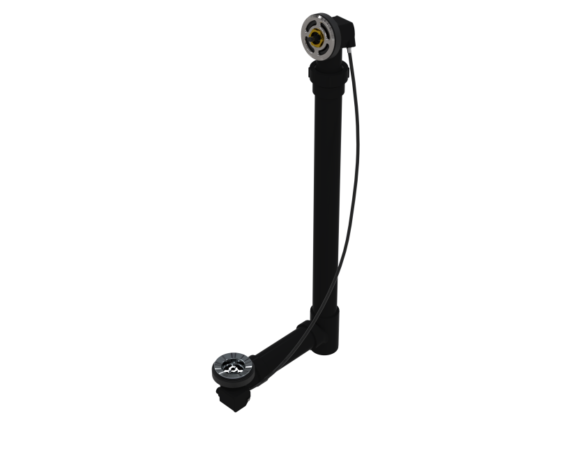 ABS OFFSET WASTE & OVERFLOW ROUGH-IN CABLE-DRIVE - COMPLETE (WITH PIPE, WITH TEE) (6342CRI-27)