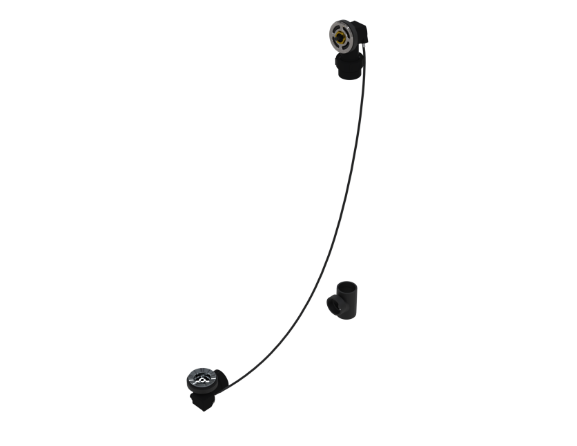ABS OFFSET WASTE & OVERFLOW ROUGH-IN CABLE-DRIVE - FULL KIT (LESS PIPE, WITH TEE) (6342CRI-39K)