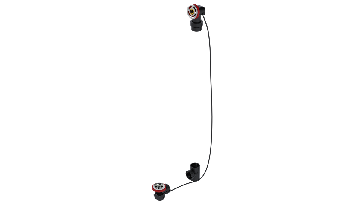 ABS OFFSET WASTE & OVERFLOW ROUGH-IN CABLE-DRIVE - FULL KIT (LESS PIPE, WITH TEE) (6342CRI-59K)