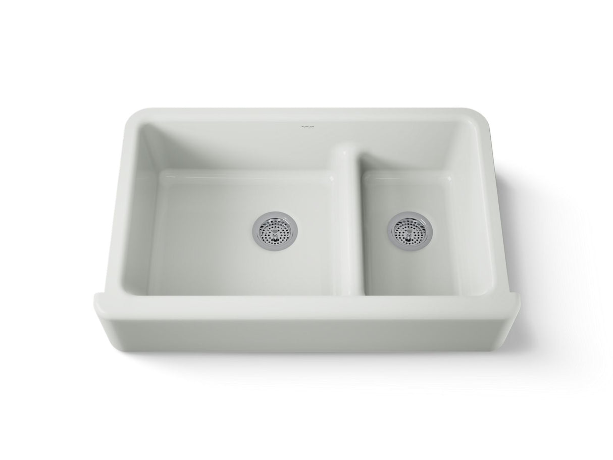 Whitehaven® Smart Divide® 35-3/4" undermount double-bowl farmhouse kitchen sink