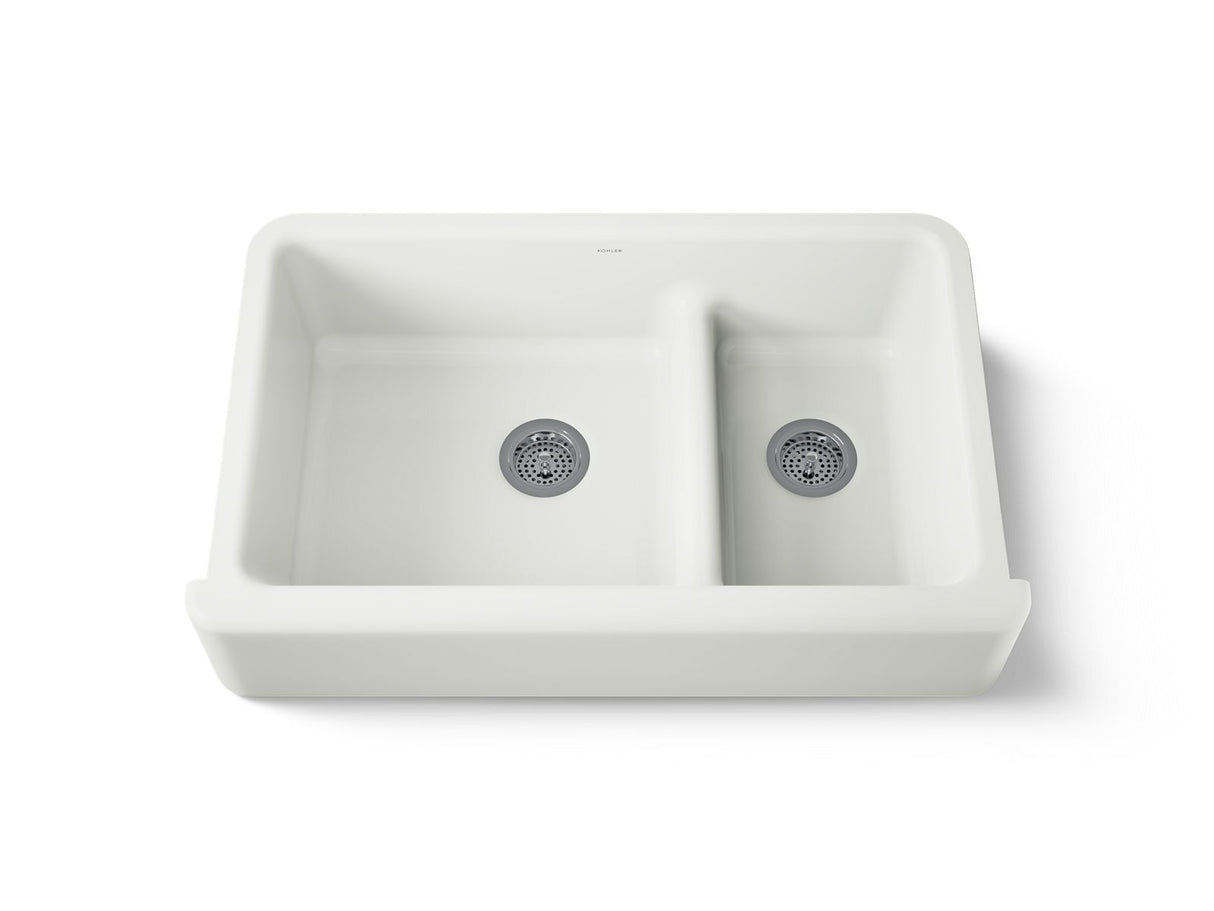 Whitehaven® Smart Divide® 35-3/4" undermount double-bowl farmhouse kitchen sink