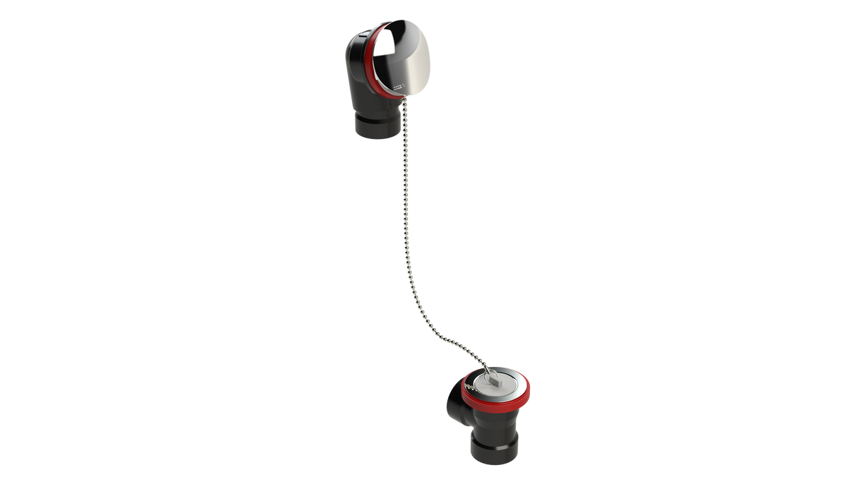 ABS DIRECT DRAIN WASTE & OVERFLOW PLUG & CHAIN HALF KIT (642DCSHK-CP)