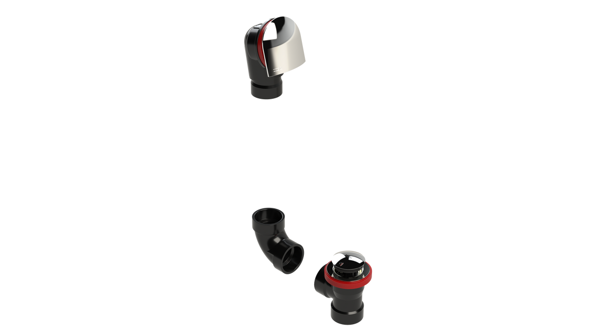 ABS DIRECT DRAIN WASTE & OVERFLOW TIP TOE KIT (64DTIPK-CP)