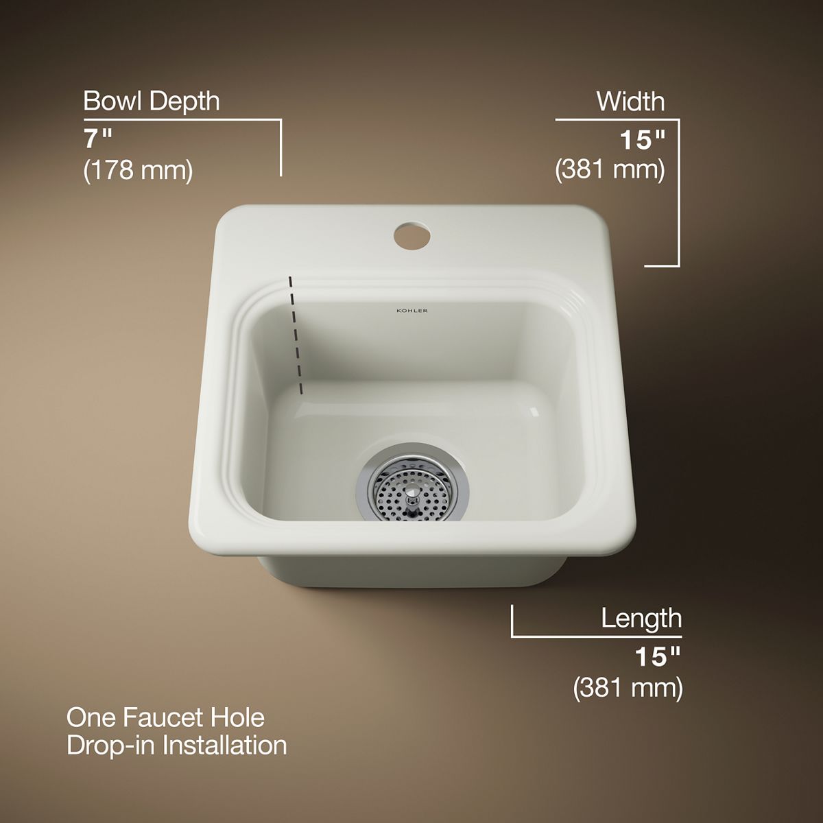 Northland™ 15" top-mount single-bowl bar sink