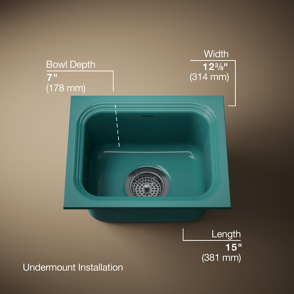 Northland™ 15" undermount single-bowl bar sink