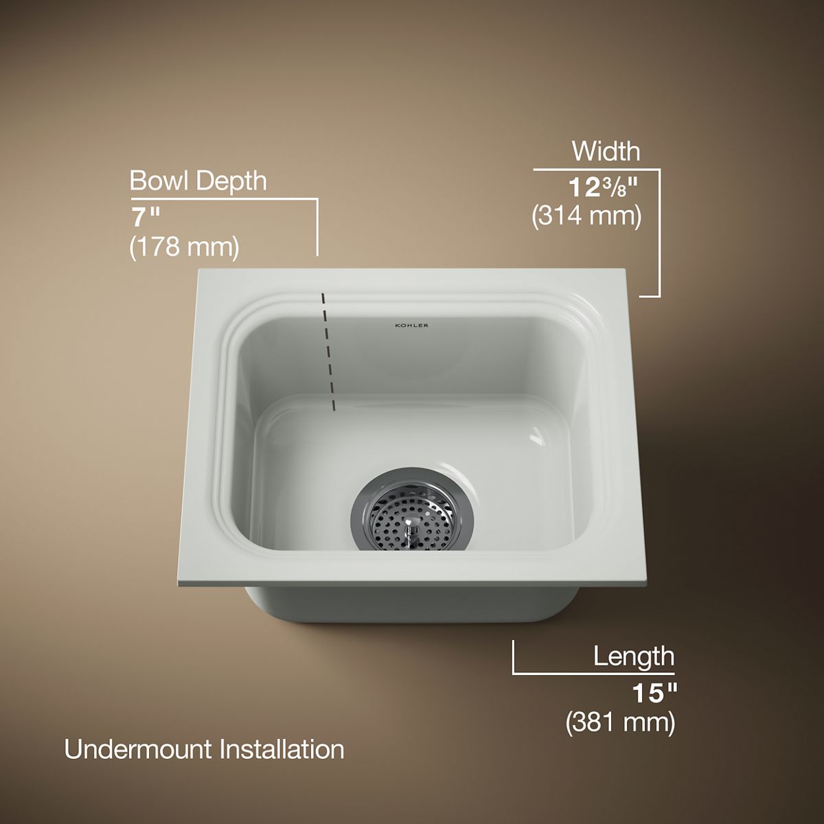 Northland™ 15" undermount single-bowl bar sink