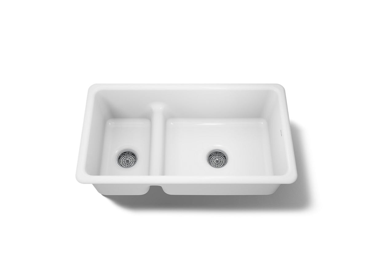 Iron/Tones® Smart Divide® 33" top-/undermount double-bowl kitchen sink