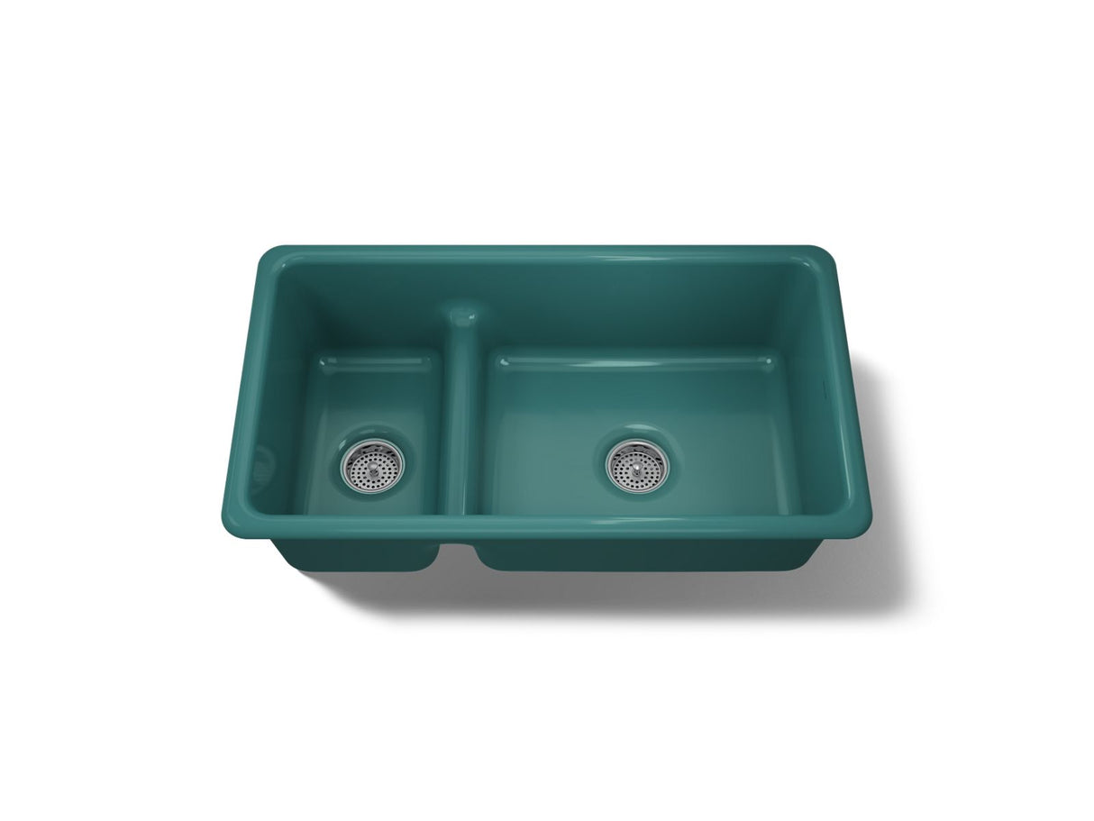 Iron/Tones® Smart Divide® 33" top-/undermount double-bowl kitchen sink