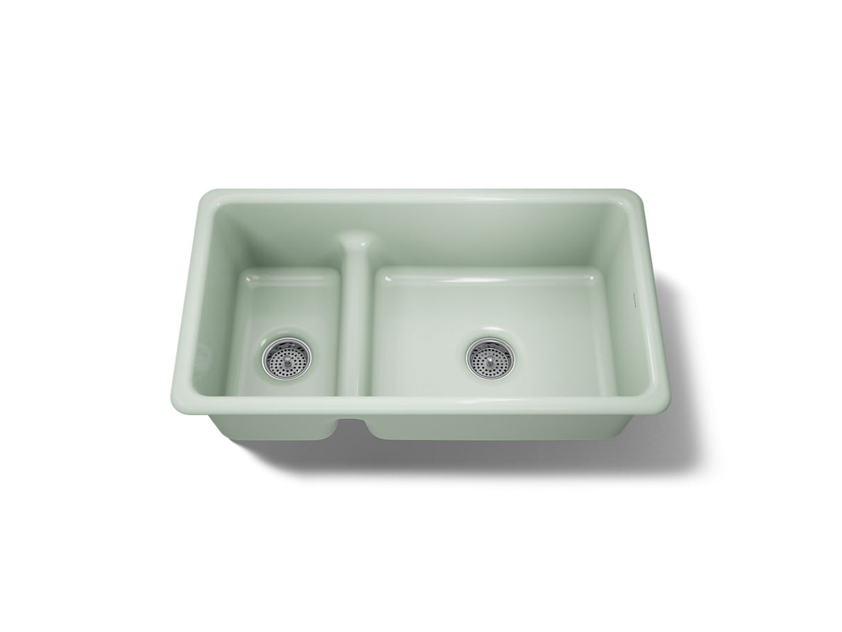 Iron/Tones® Smart Divide® 33" top-/undermount double-bowl kitchen sink