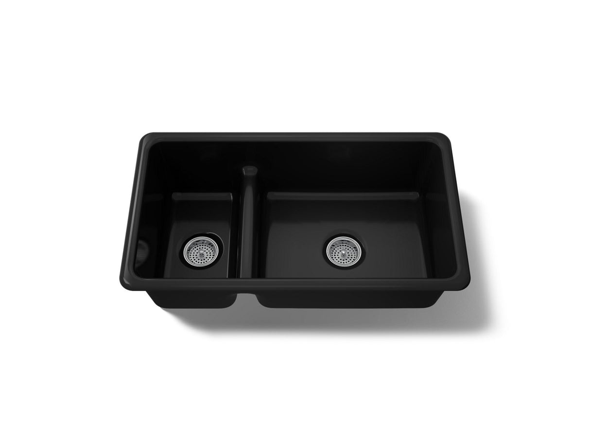 Iron/Tones® Smart Divide® 33" top-/undermount double-bowl kitchen sink