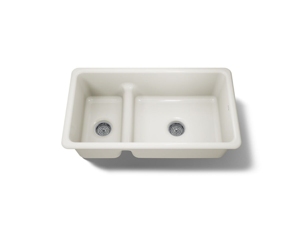 Iron/Tones® Smart Divide® 33" top-/undermount double-bowl kitchen sink