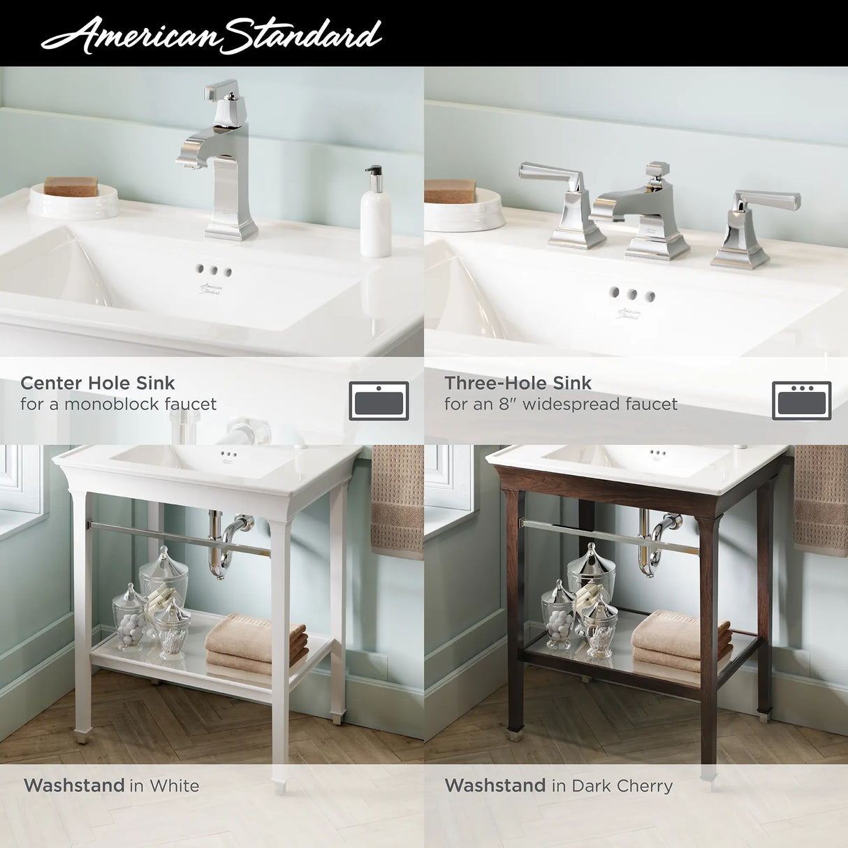 Town Square® S Console Vanity Sink Top Center Hole Only