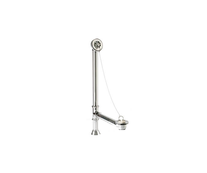 Clawfoot Style Bath Waste & Overflow with Brass Plug and Chain (Brass Body)