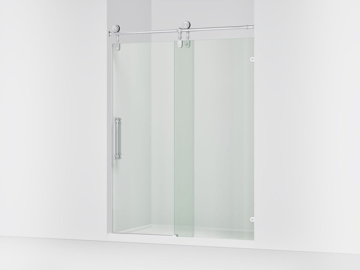 Artifacts™ 57-1/4"-58-1/4" W x 80-7/8" H sliding shower door with 3/8"-thick Crystal Clear glass