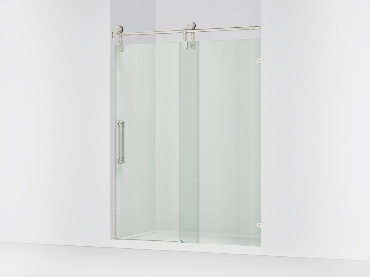 Artifacts™ 58-1/4"-59-1/4" W x 80-7/8" H sliding shower door with 3/8"-thick Crystal Clear glass