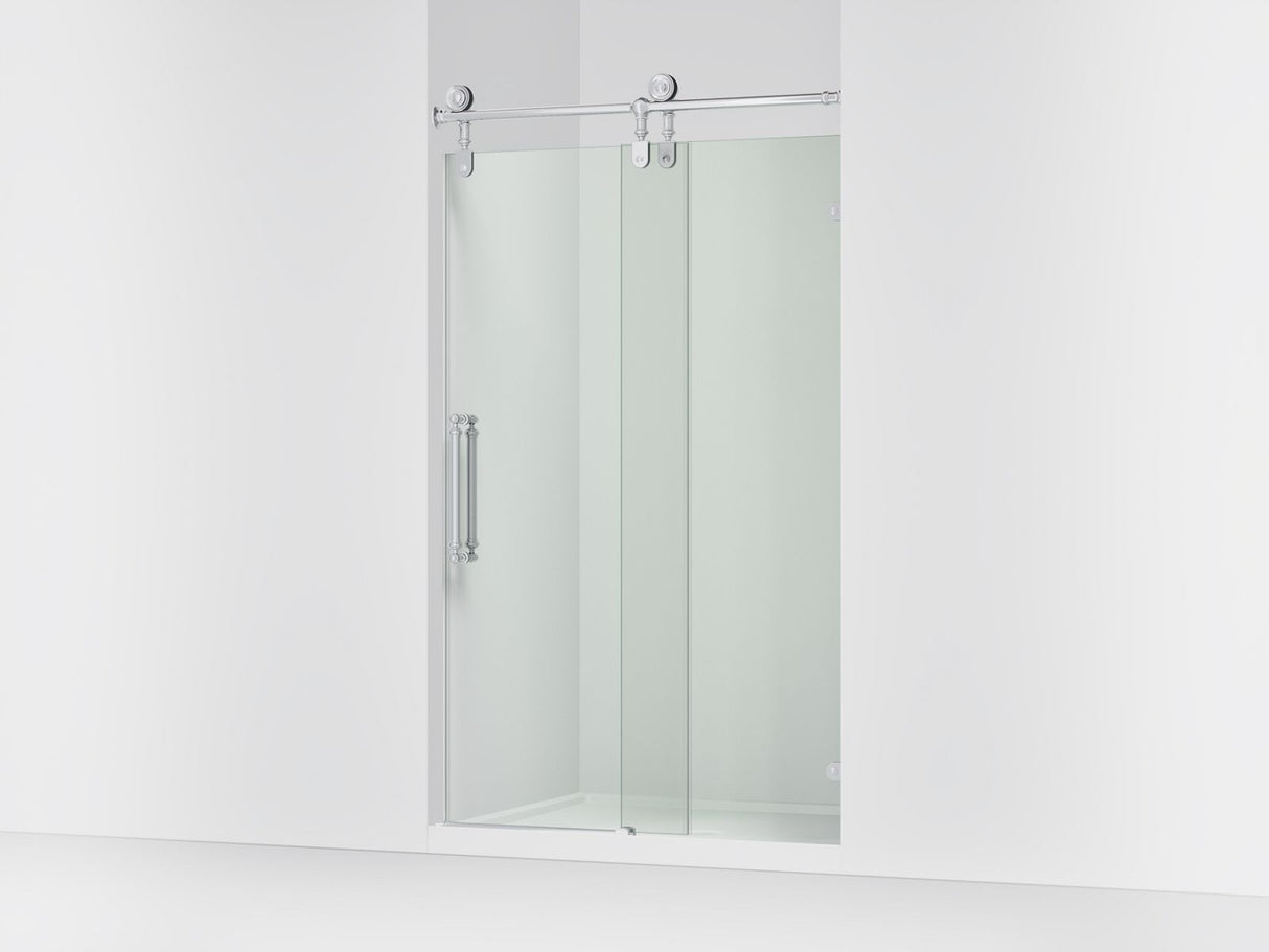Artifacts™ 45-1/4"-46-1/4" W x 80-7/8" H sliding shower door with 3/8"-thick Crystal Clear glass