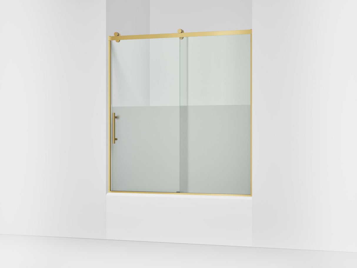 Rely® 56-5/8"-59-5/8" W x 62-1/2" H sliding bath door with 3/8"-thick Crystal Clear glass