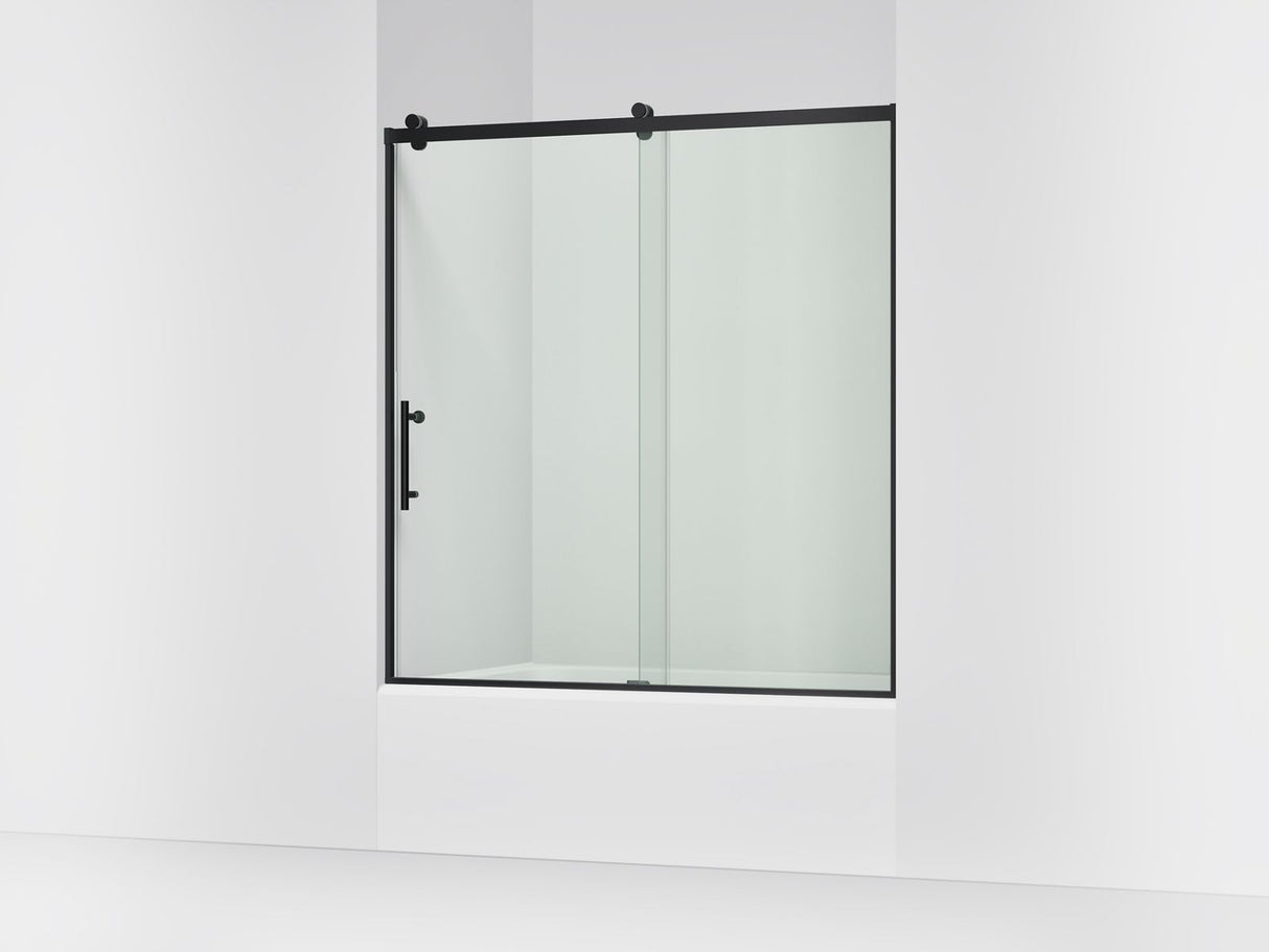 Rely® 56-5/8"-59-5/8" W x 62-1/2" H sliding bath door with 3/8"-thick Crystal Clear glass